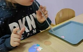 Gimnastyka buzi i języka w oddziale I Krasnale oraz malowanie palcami 5