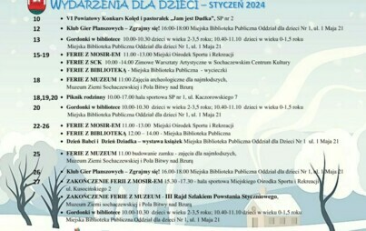 Zdjęcie do Wydarzenia dla dzieci styczeń 2024