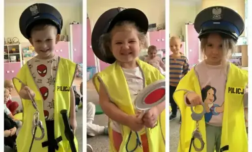 Przedszkolaki z grupy „Smerfy” odkrywają zawód policjanta