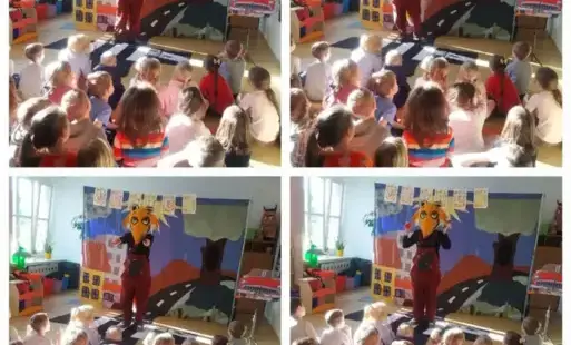 Zdjęcie do "Lisek w wielkim mieście" - teatrzyk o zasadach bezpieczeństwa w mieście