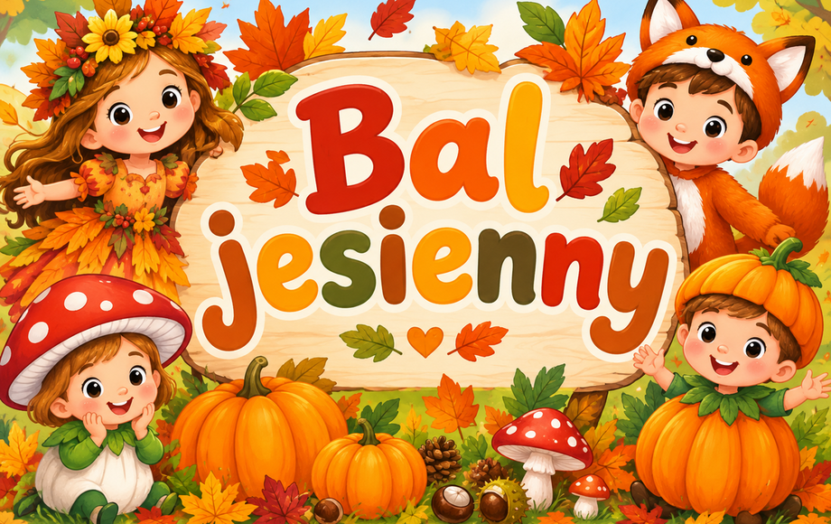 Bal Jesienny w przedszkolu – dzieci w jesieniowych strojach bawiły się z Panią Jesienią